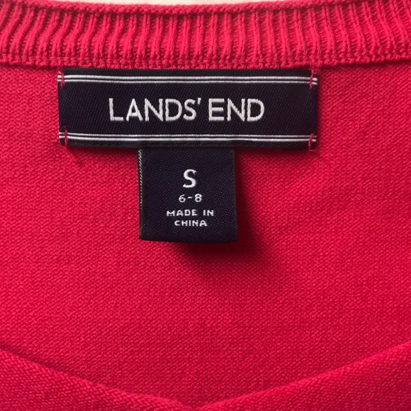 Land’s End, sz S, NWOT, Red, button-up sweater - Picture 3 of 8